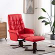 Fauteuil inclinable avec repose-pied Rouge Similicuir