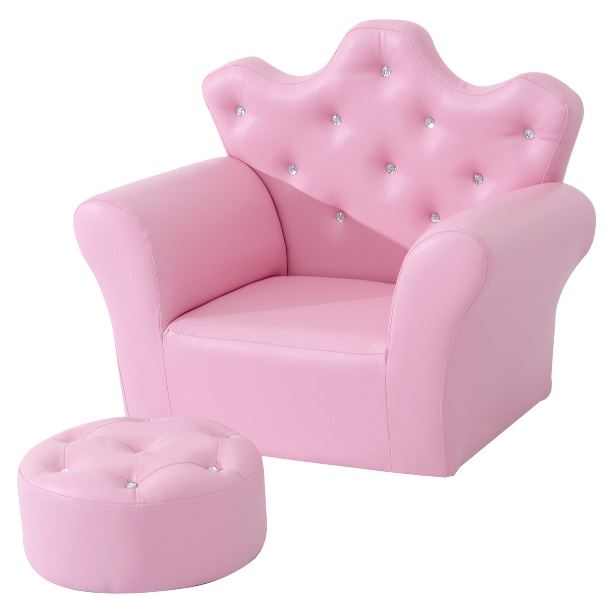 Fauteuil bébé Fille Rose Princesse Strass Swarovski - Maison Nougatine