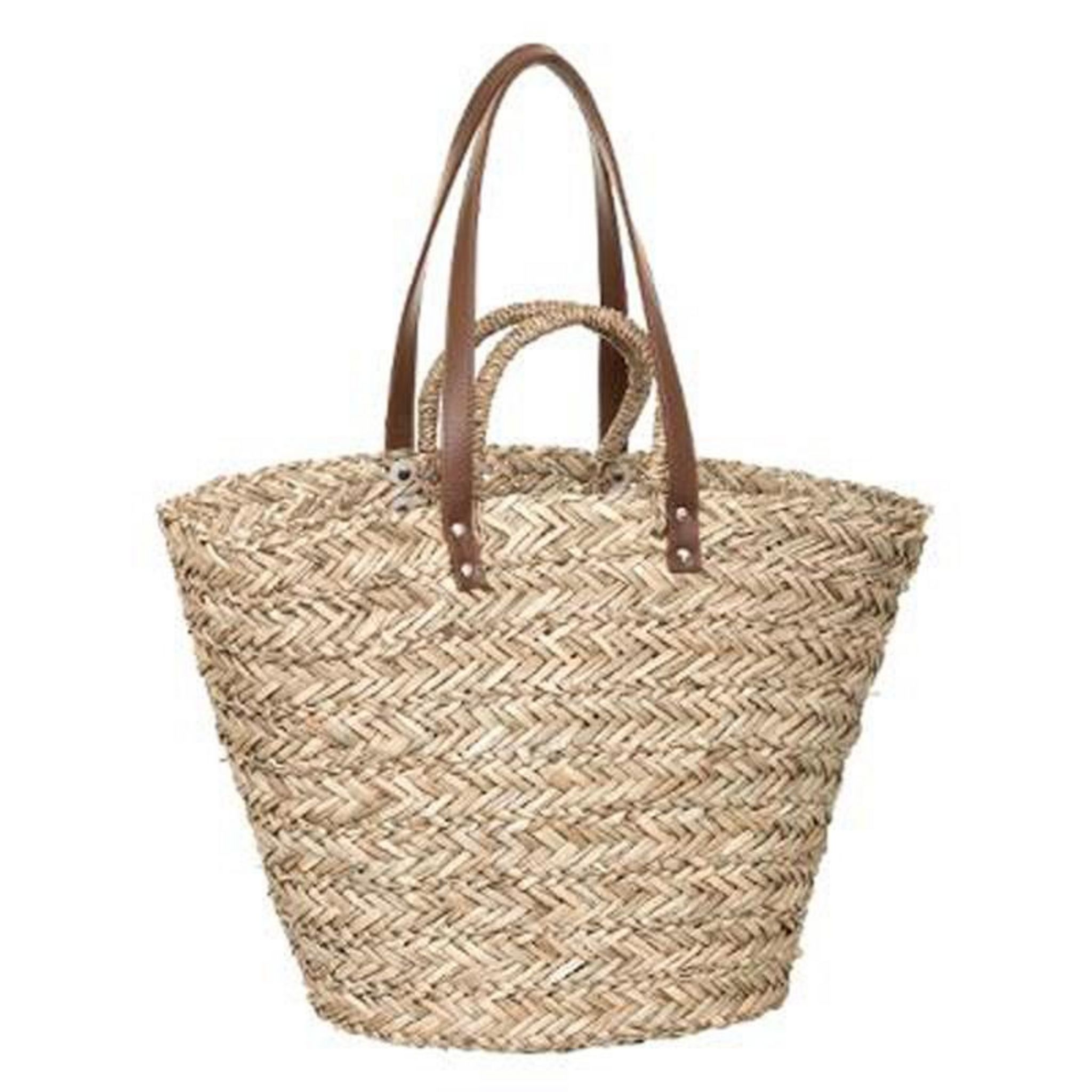 Panier de Shopping en Osier 4 Anses 36cm Naturel pas cher Auchan