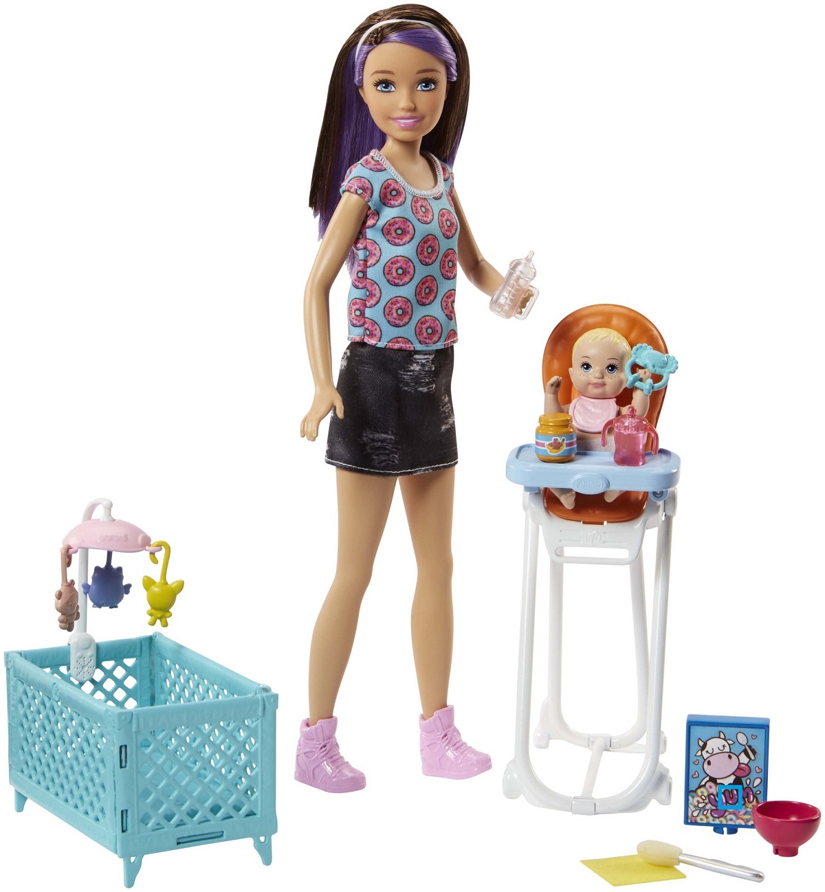 Coffret Barbie Skipper Babysitter Mattel avec poussette - Poupée