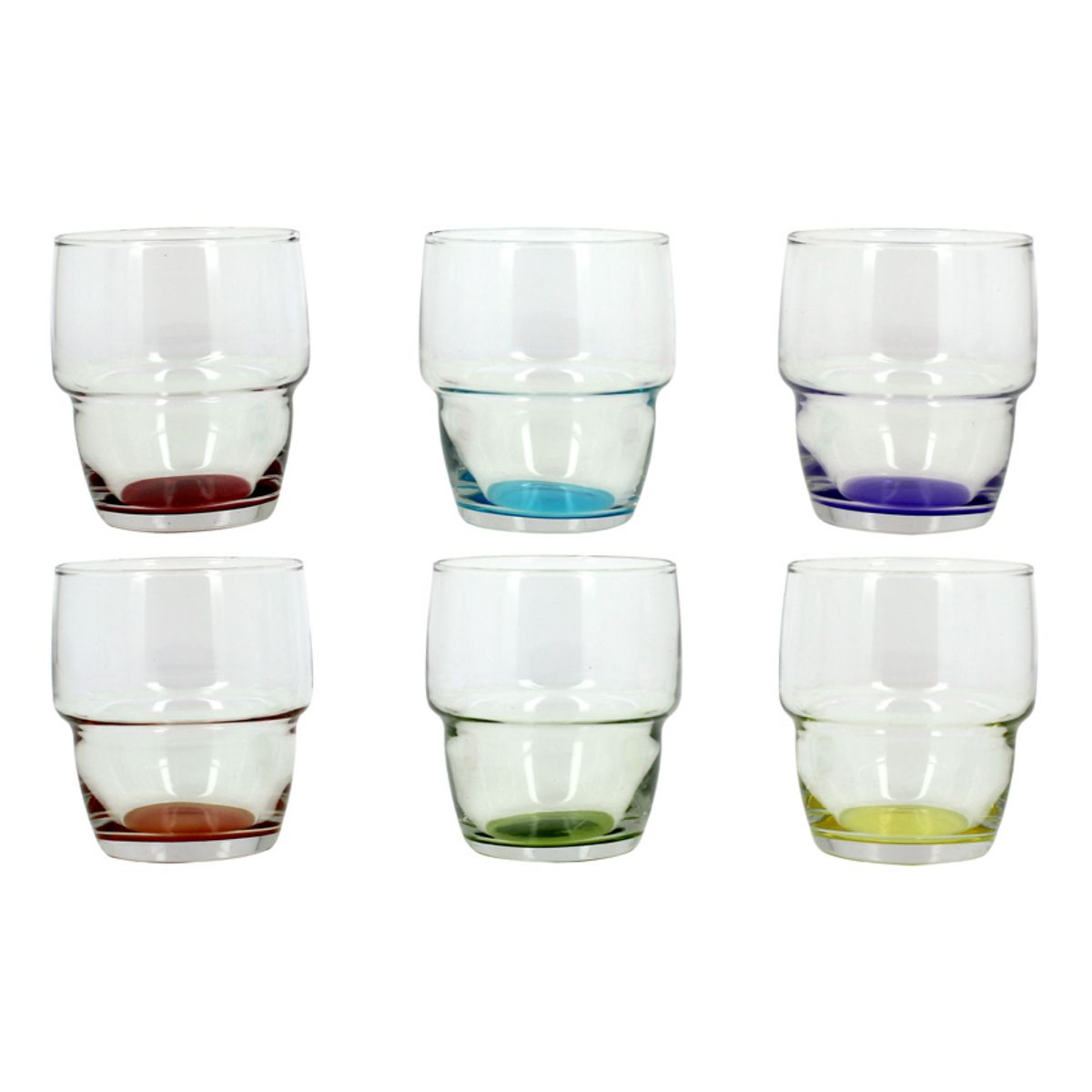 Lot de 6 gobelets en verre 28 cl GALATA fond coloré pas cher - Auchan.fr