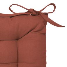 ATMOSPHERA Galette de chaise carrée matelassée 12 points avec nouettes en coton (Terracotta)