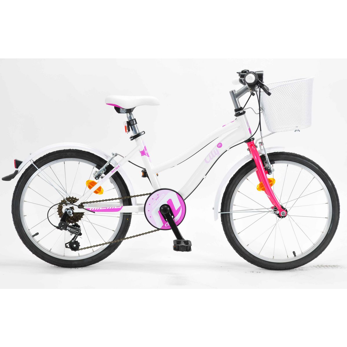 MICMO Vélo de ville fille 20 pouces blanc avec panier pas cher 