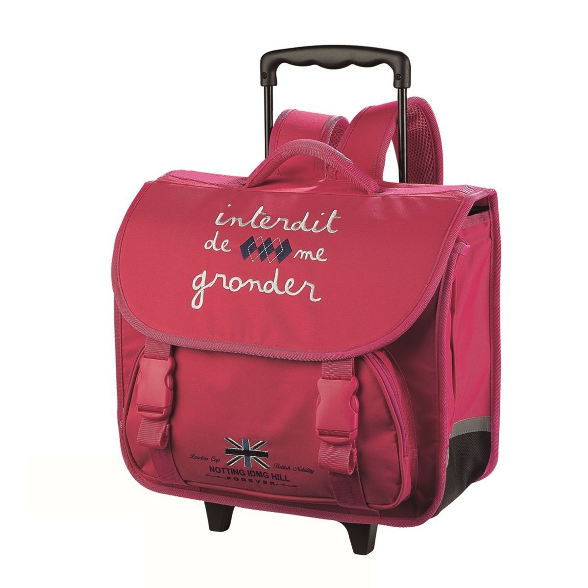 Cartable roulettes 38 cm fuchsia pas cher Auchan.fr