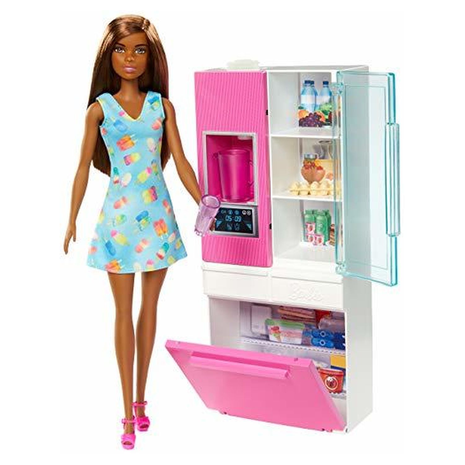 Cuisine Barbie  Cuisine de poupée avec four, cuisinière + réfrigérateur 