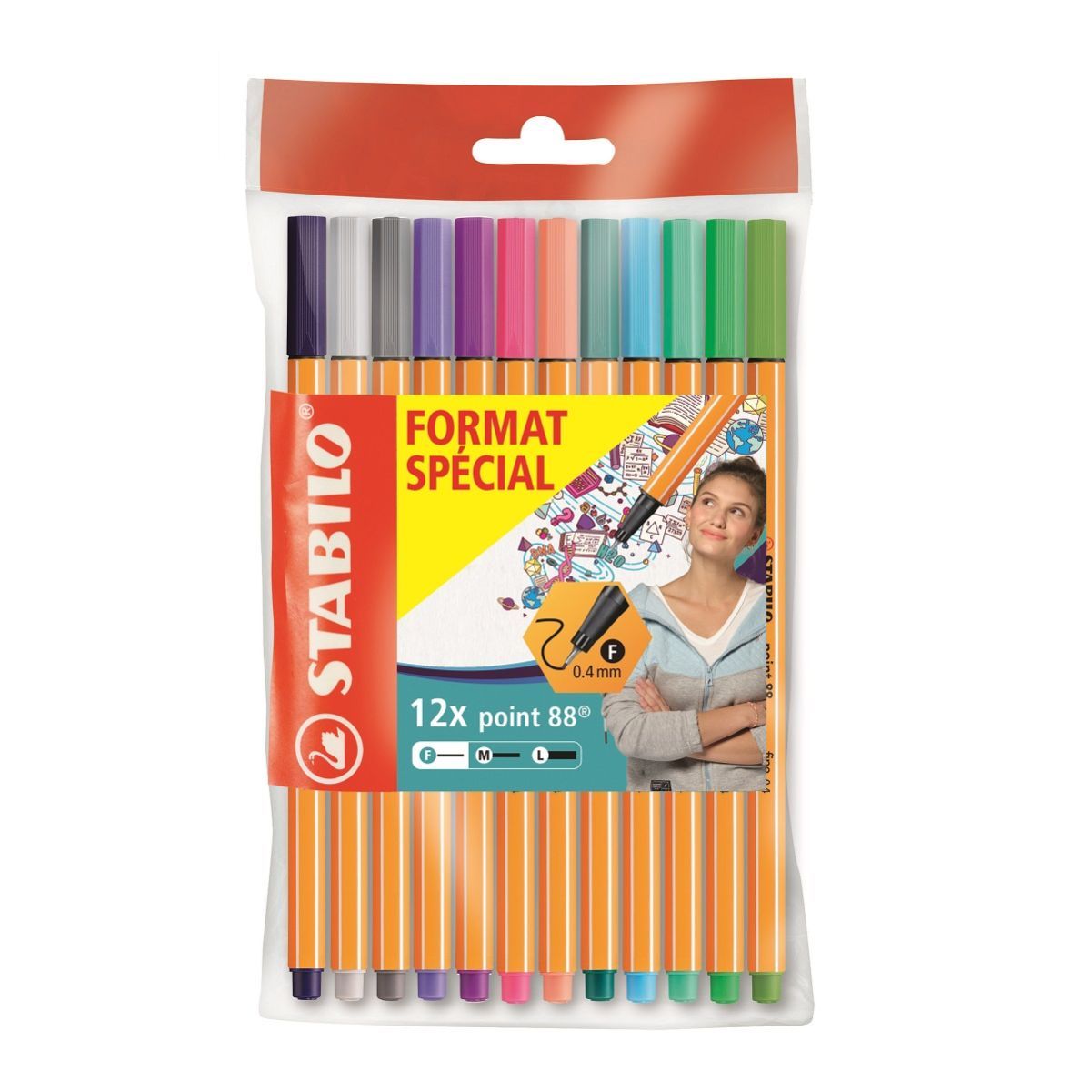 Lot De 15 Crayons Feutres Point 88 Stabilo pas cher