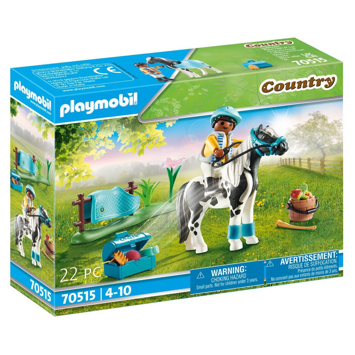 PLAYMOBIL 70510 - Country Box de poney et roulotte pas cher 