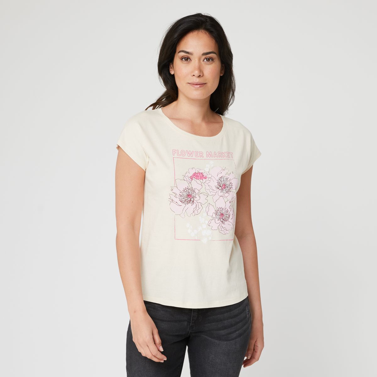 IN EXTENSO T-shirt manches courtes à fleurs femme