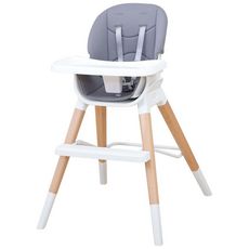 Kekk Chaise haute pour bebe Blanc et gris