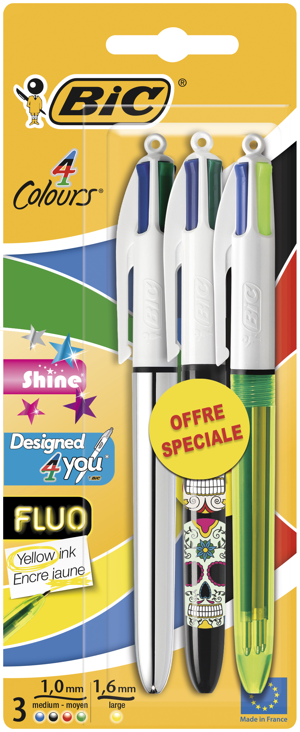 Lot de 2 stylos Bic 4 couleurs siglés Dijon