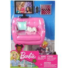 MATTEL Mini Playset Barbie avec chat blanc