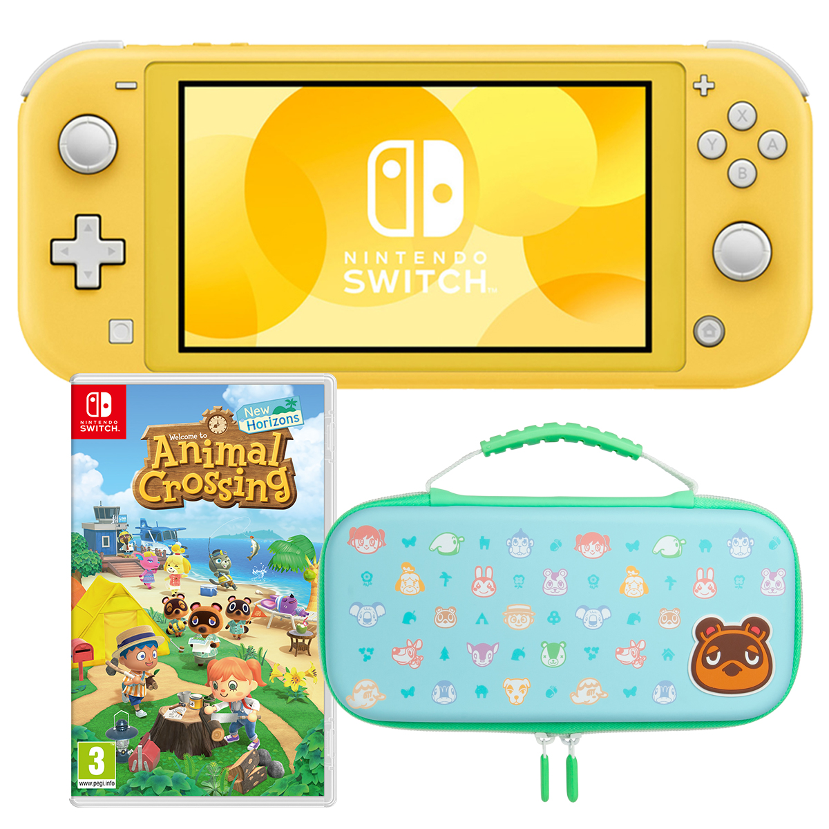 Console Nintendo Switch Lite Jaune + Animal Crossing New Horizons Nintendo  Switch