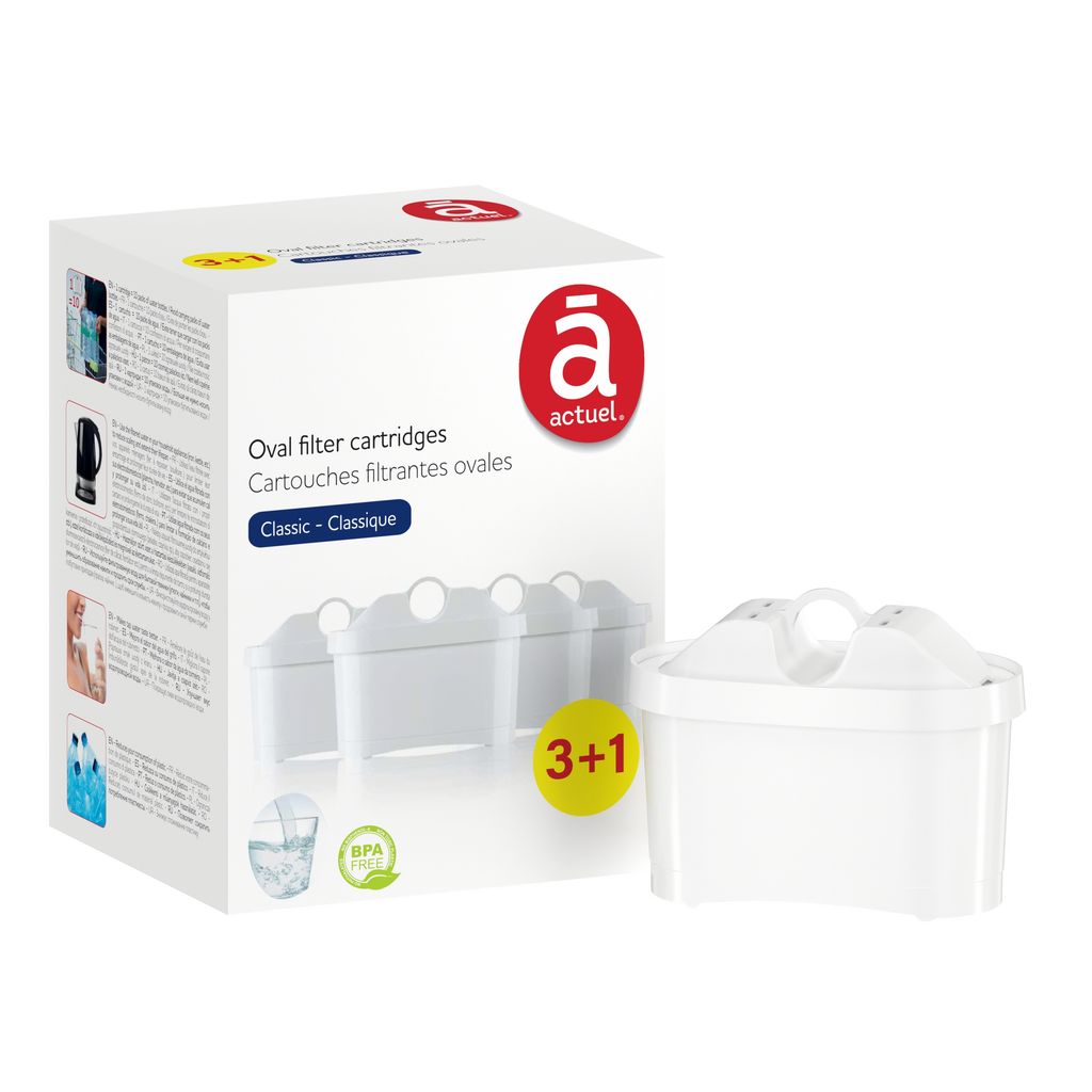 Cartouche de filtre à eau Brita Maxtra+, blanche, Plastique, blanc, Lot de 3