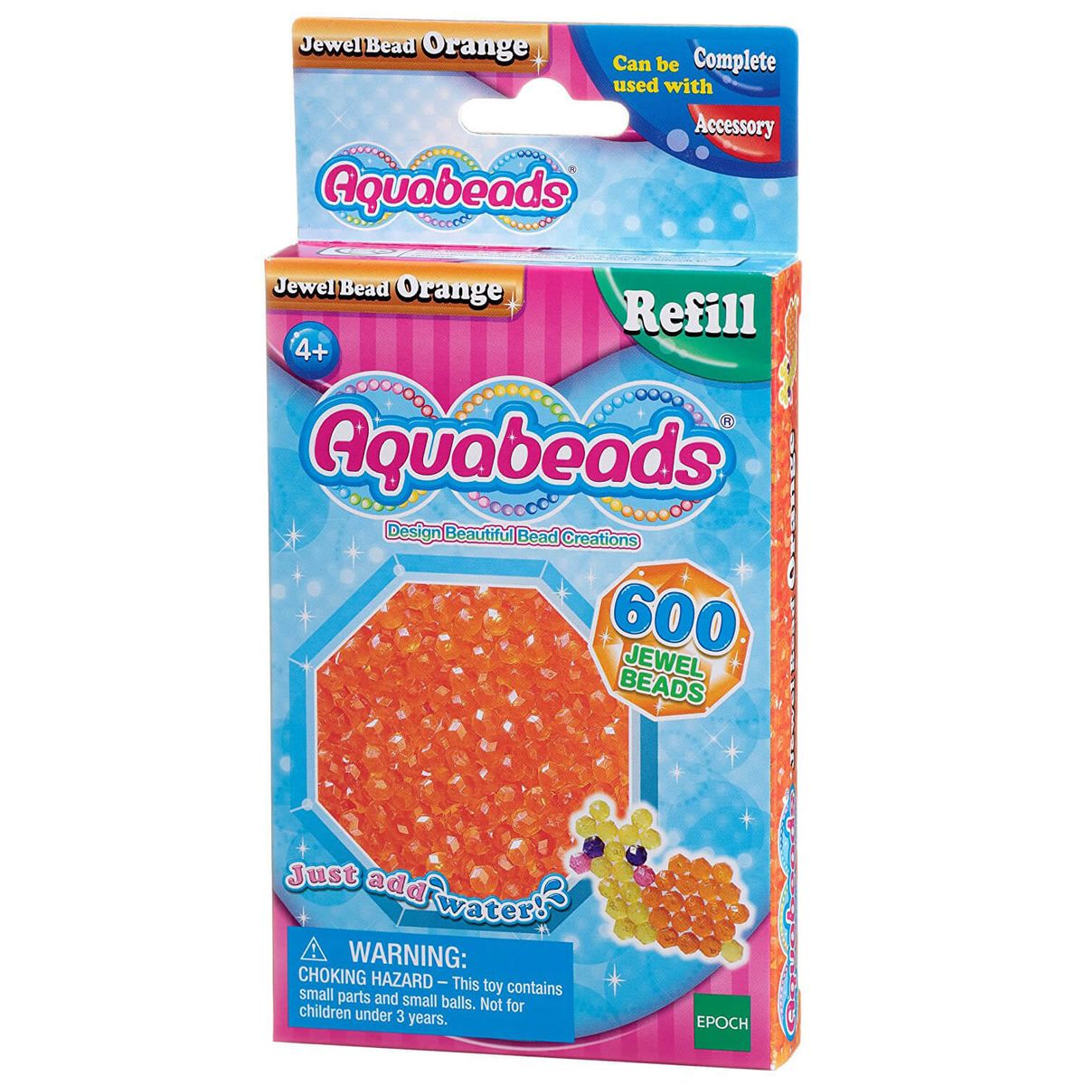 Aquabeads Aquabeads : Recharge de 600 perles à facettes orange