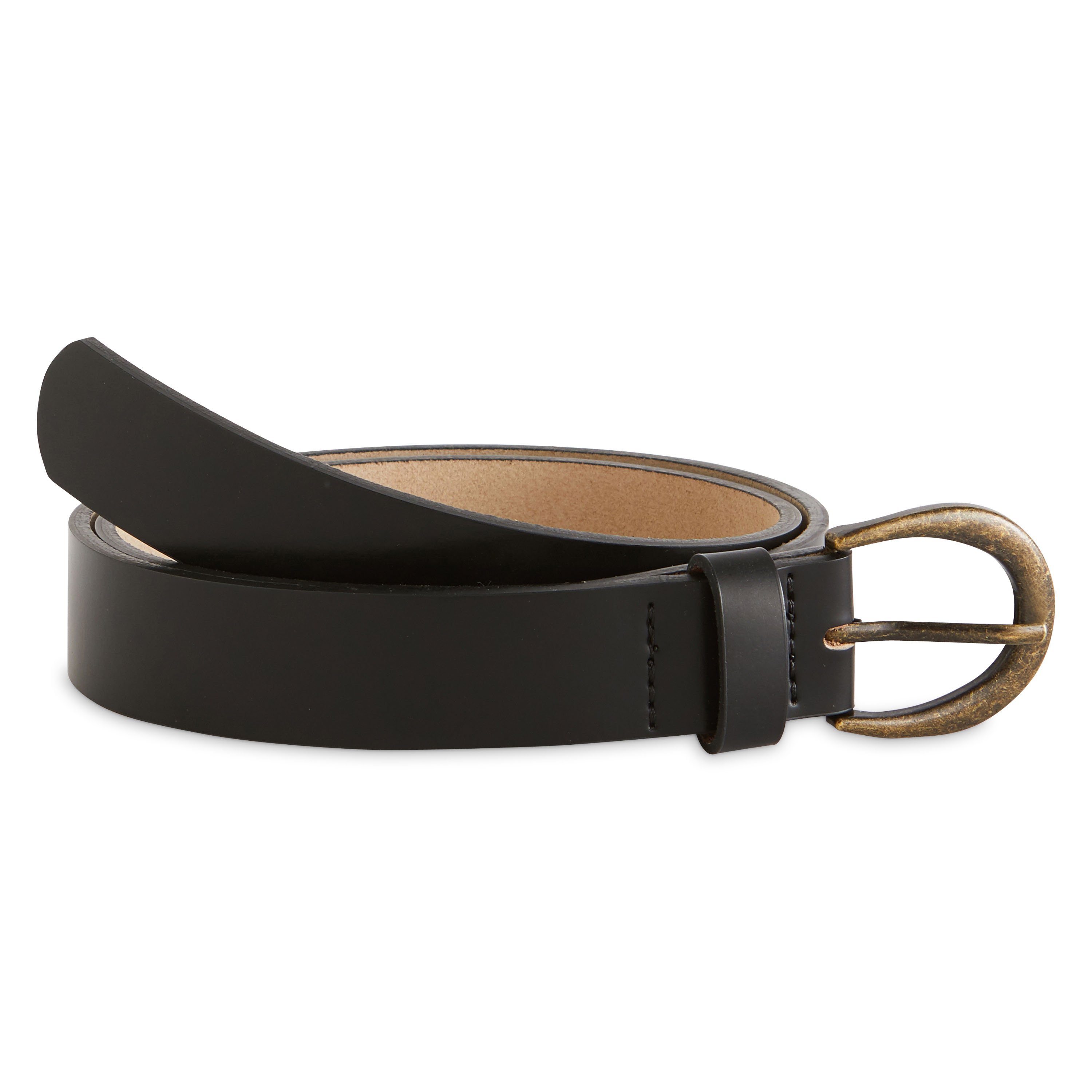 INEXTENSO Ceinture cuir noire femme pas cher Auchan