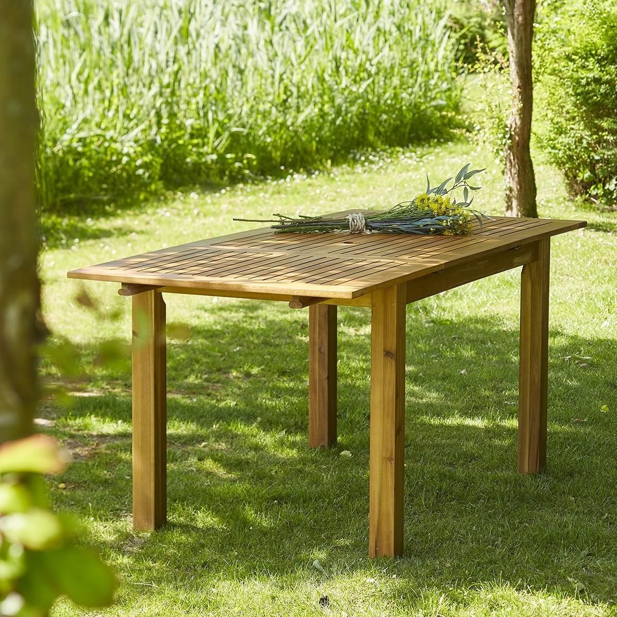 BOIS DESSUS BOIS DESSOUS Table de jardin en acacia massif extensible 6 pers.