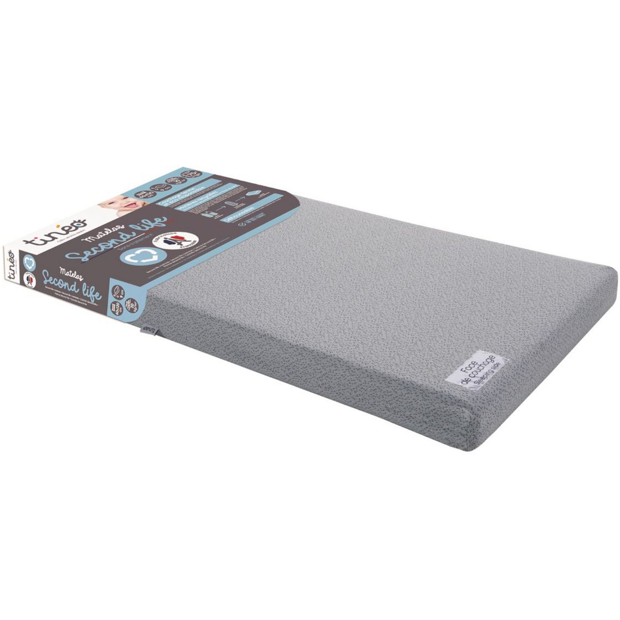 Matelas bébé ressorts 60x120 cm P'TIT LAPIN pas cher 