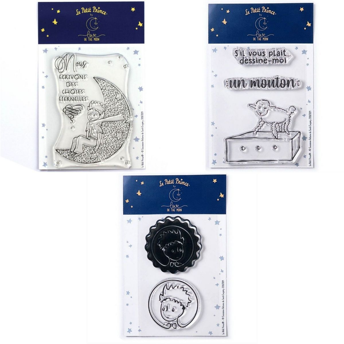 Youdoit 6 Tampons transparents Le Petit Prince et La lune + Mouton + Portraits