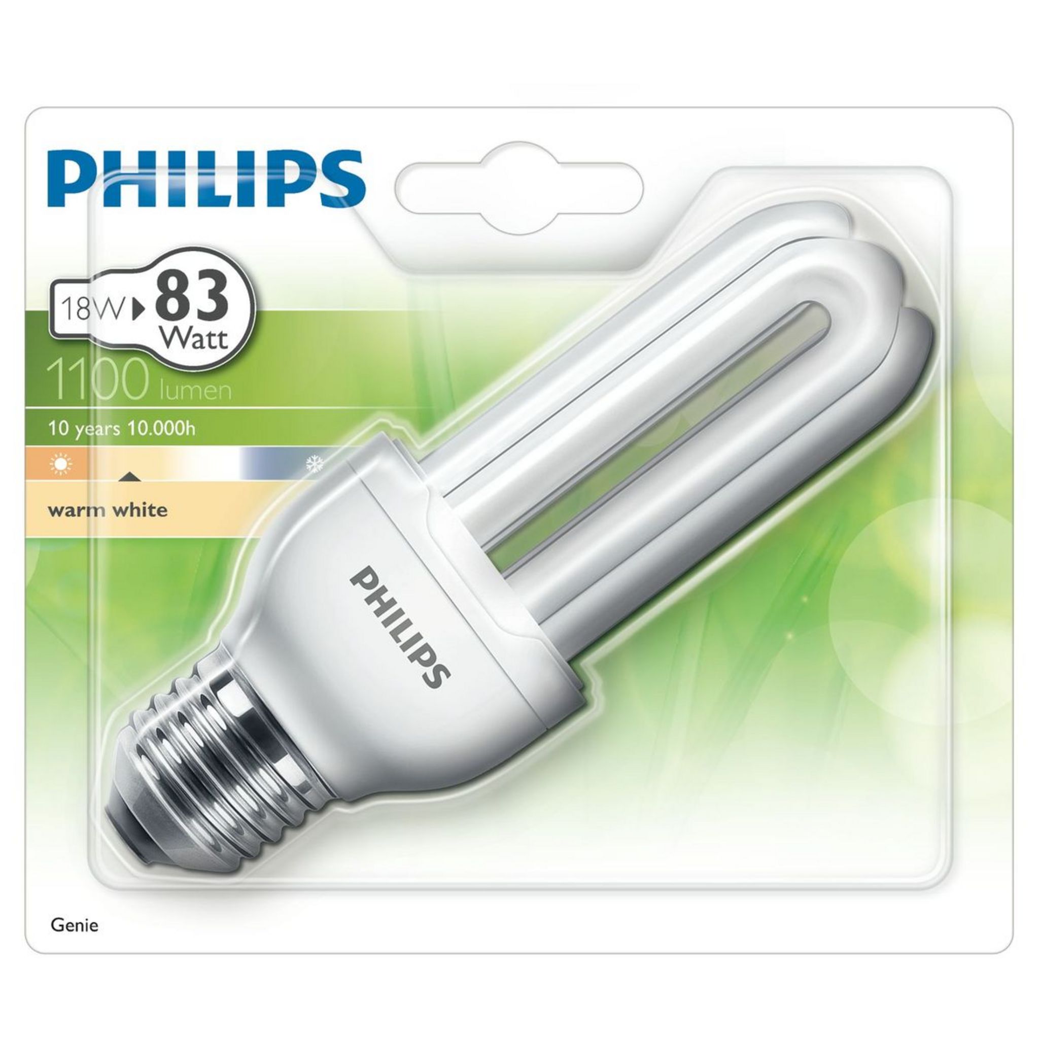 PHILIPS Ampoule génie E27 eco énergie 18w warm light 1100 lumen x1 1100  lumen 1 pièce pas cher 