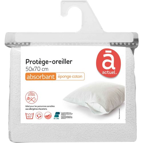 Protège oreiller absorbant éponge en polycoton anti-acariens bactériens TENDRESSE