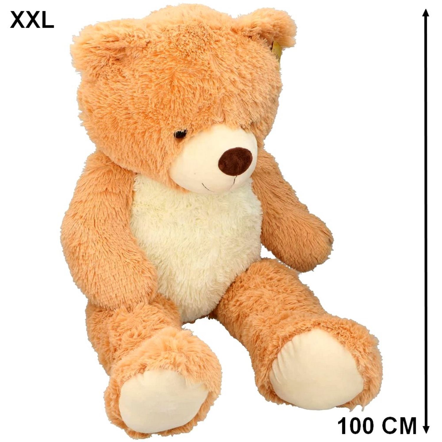 Geant Ours Brun Clair en peluche XXL 100 cm Jouet pas cher