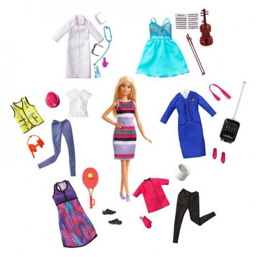 Coffret Barbie métiers de rêve + 6 tenues
