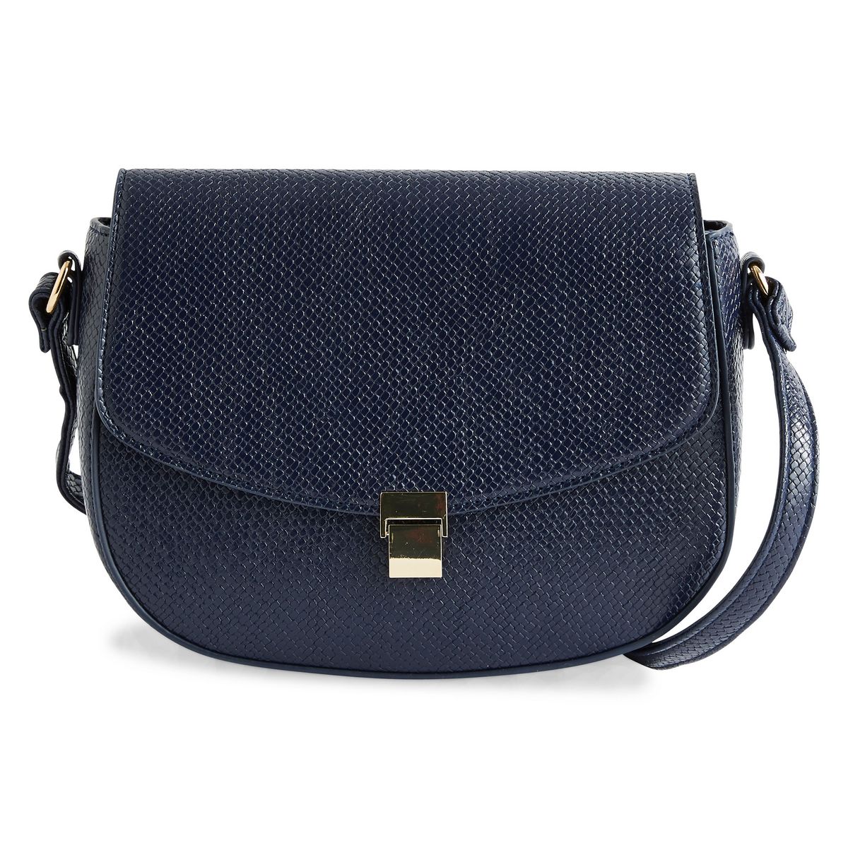 IN EXTENSO Sac main saddle bleu marine femme pas cher Auchan