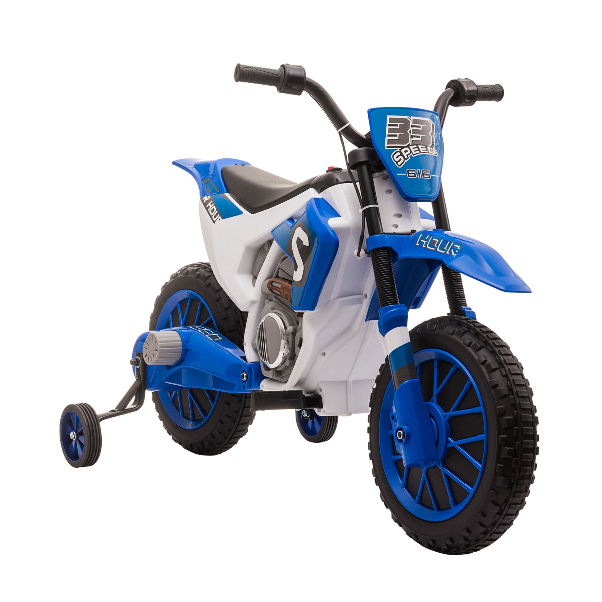 HOMCOM Moto Cross électrique enfant 3 à 6 ans 6 V phares klaxon musiques  102 x 53 x 66 cm jaune et noir pas cher 