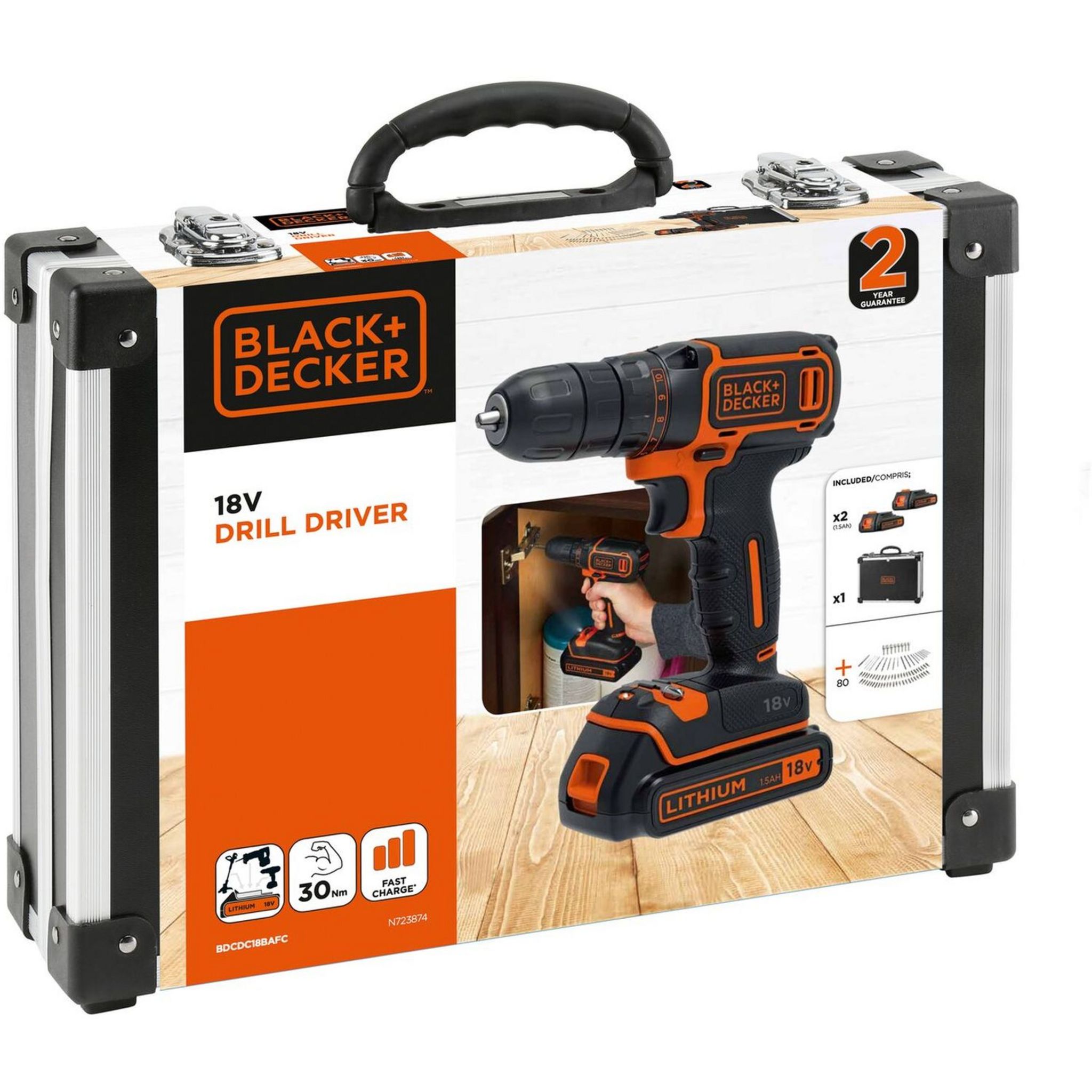 BLACK+DECKER - Perceuse-Visseuse 18V - 2 batteries 1,5Ah