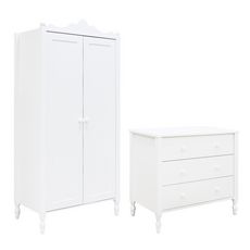 Commode 3 tiroirs - armoire 2 portes Belle - Blanc