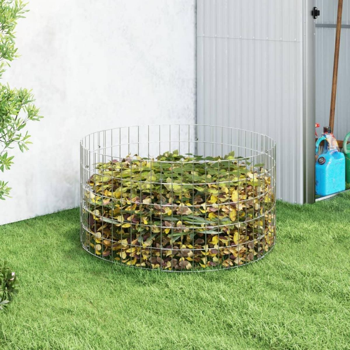 VIDAXL Composteur de jardin Ø100x50 cm Acier galvanise