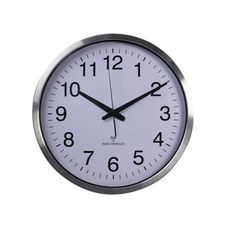Perel Horloge murale 50 cm Blanc et argente