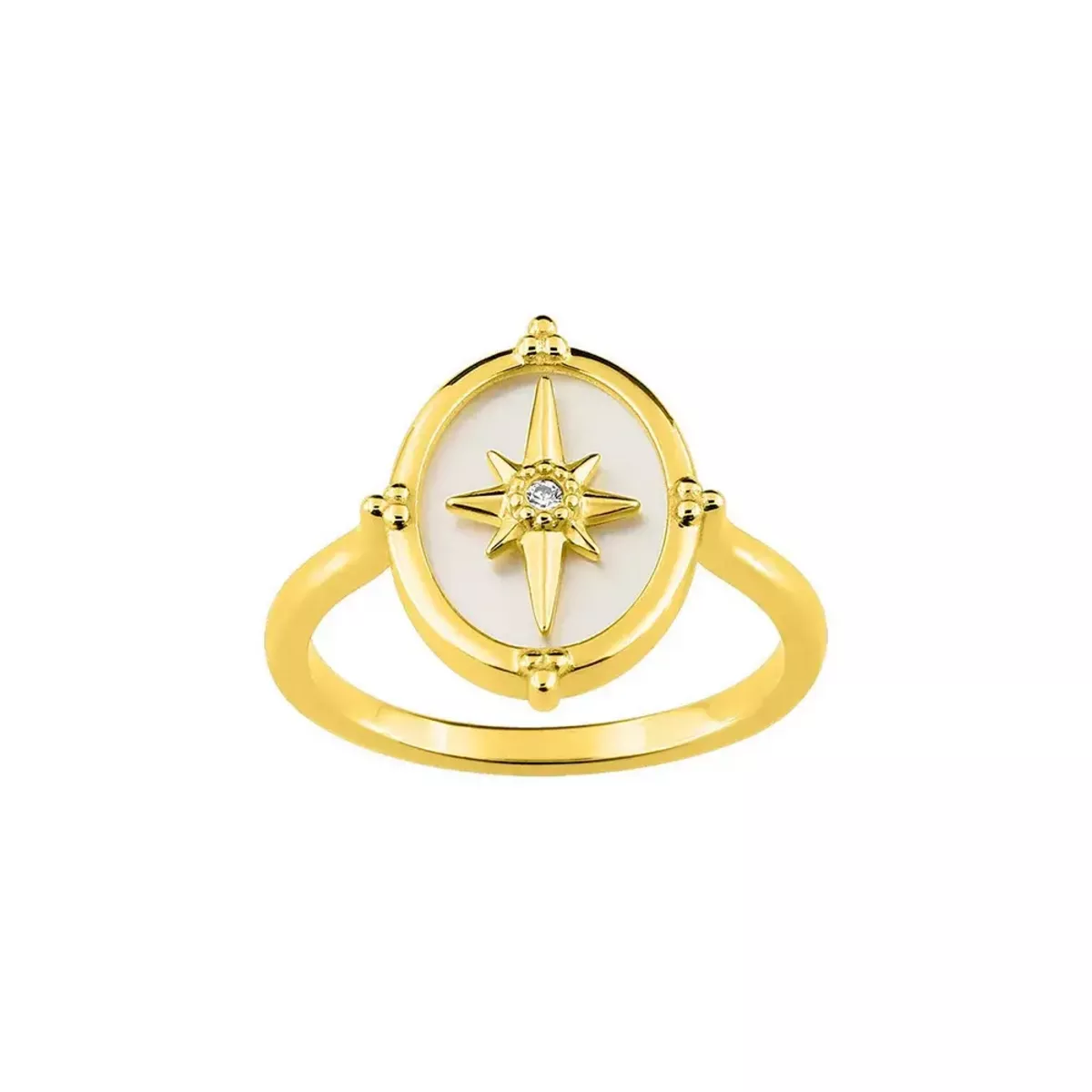 Tousmesbijoux Bague Femme - Oxyde de zirconium - Plaqué Or