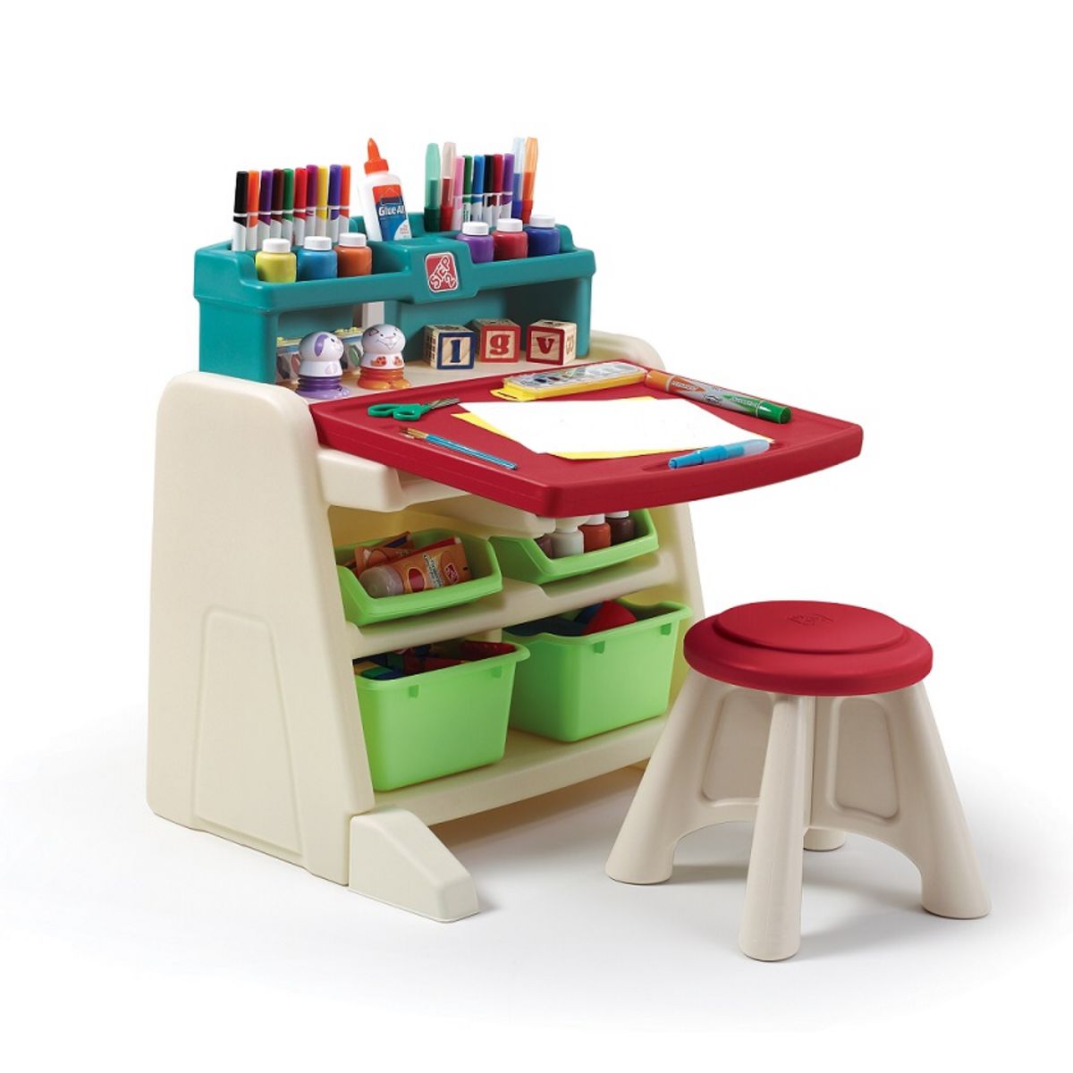 Petit bureau pour enfants avec 2 tabourets 