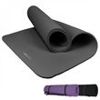 VIVEZEN Tapis de yoga, de gym, d'exercices 186 x 120 x 1 cm + sangle de transport. Coloris disponibles : Violet, Gris, Noir