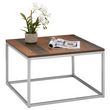 idimex table basse hades, table de salon table d'appoint carrée design vintage, plateau en mélaminé old style et cadre en métal gris