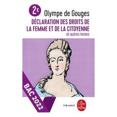  DECLARATION DES DROITS DE LA FEMME ET DE LA CITOYENNE, Gouges Olympe de