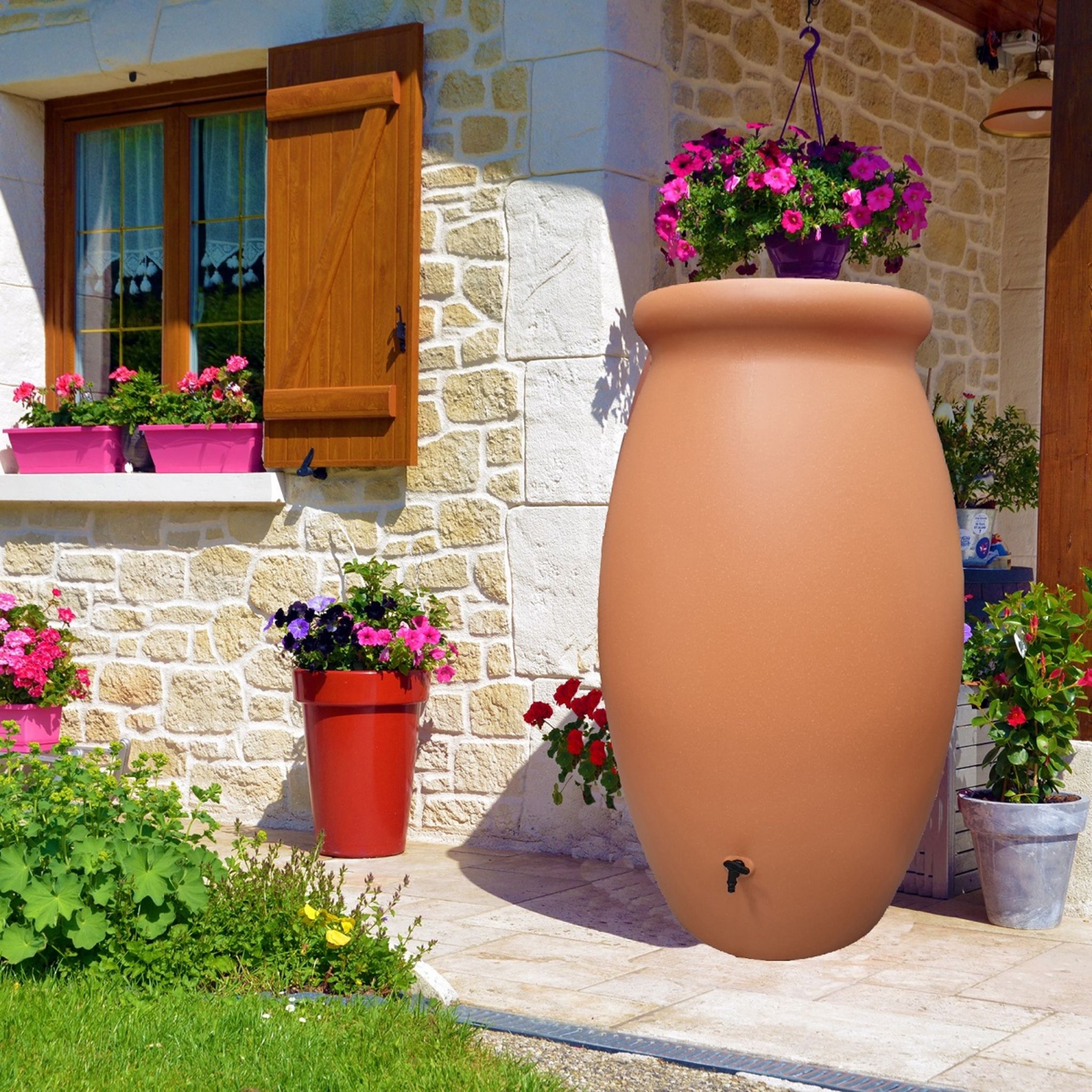 Cuve à eau de pluie 1000 L ronde économique sur