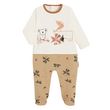 Petit Béguin Pyjama bébé molleton contenant du coton bio Bogota. Coloris disponibles : Beige