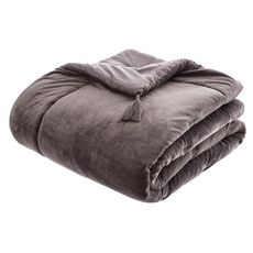 ATMOSPHERA Couvre-lit, jeté de lit uni déhoussable en polyester finition pompons (Gris anthracite)