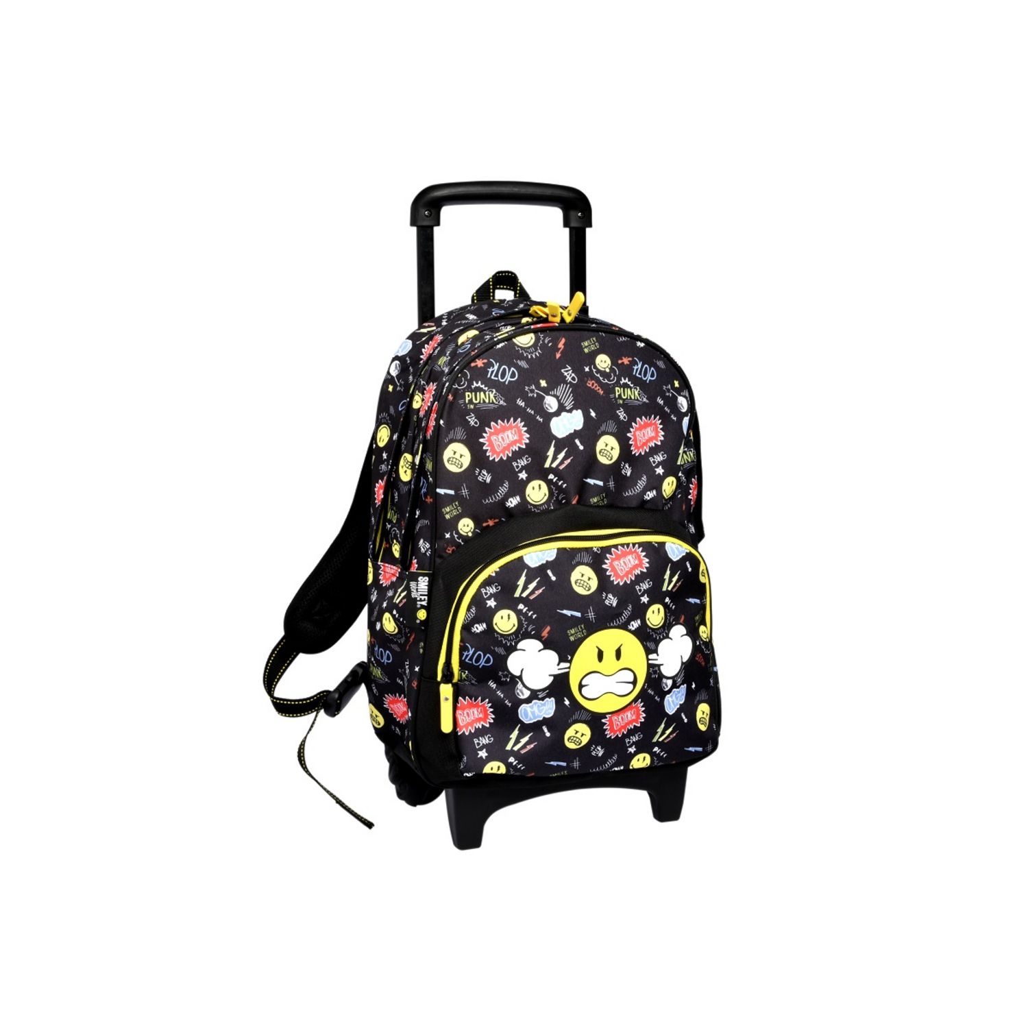 Sac dos roulettes noir SMILEY pas cher Auchan.fr