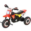 HOMCOM Tricycle enfants moto cross effets musicaux et lumineux coffre rangement rouge