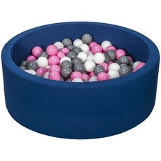  Piscine à balles Aire de jeu + 200 balles bleu marine blanc,rose clair,gris