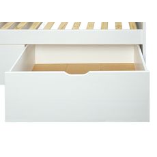 Lit banquette avec 2 grands tiroirs de rangement 90x200cm  DAMIEN (Blanc)
