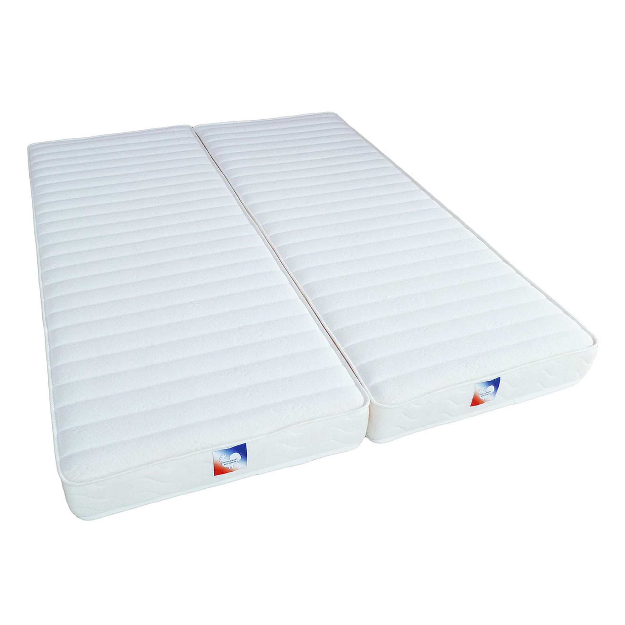 Lot De 2 Matelas 80x200 Tissu Bambou Mousse Poli Lattex