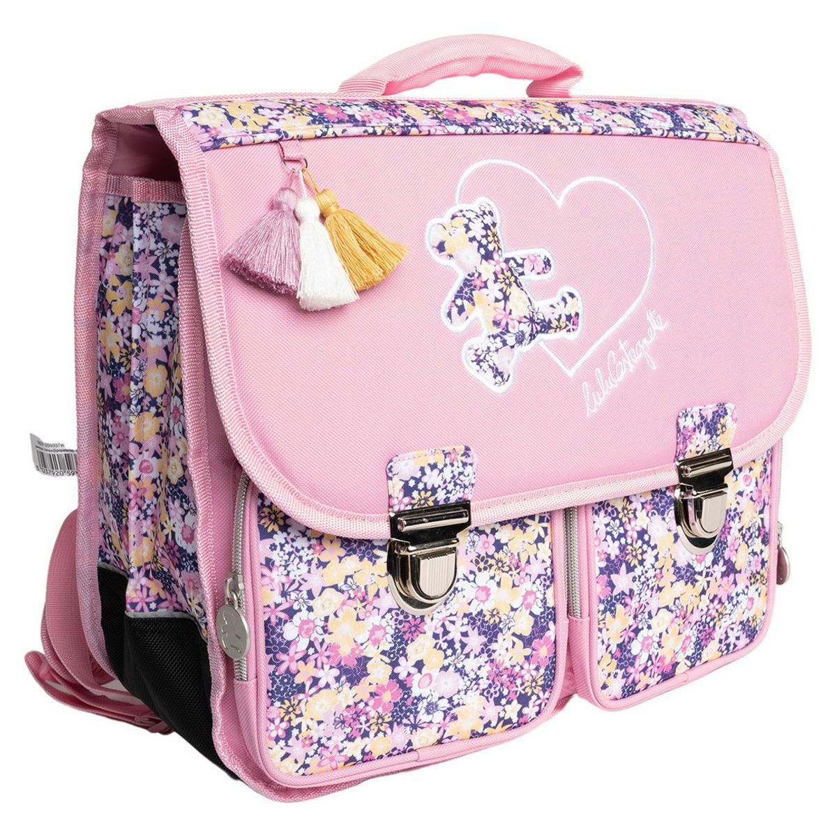 Cartable 38 cm rose Ourson