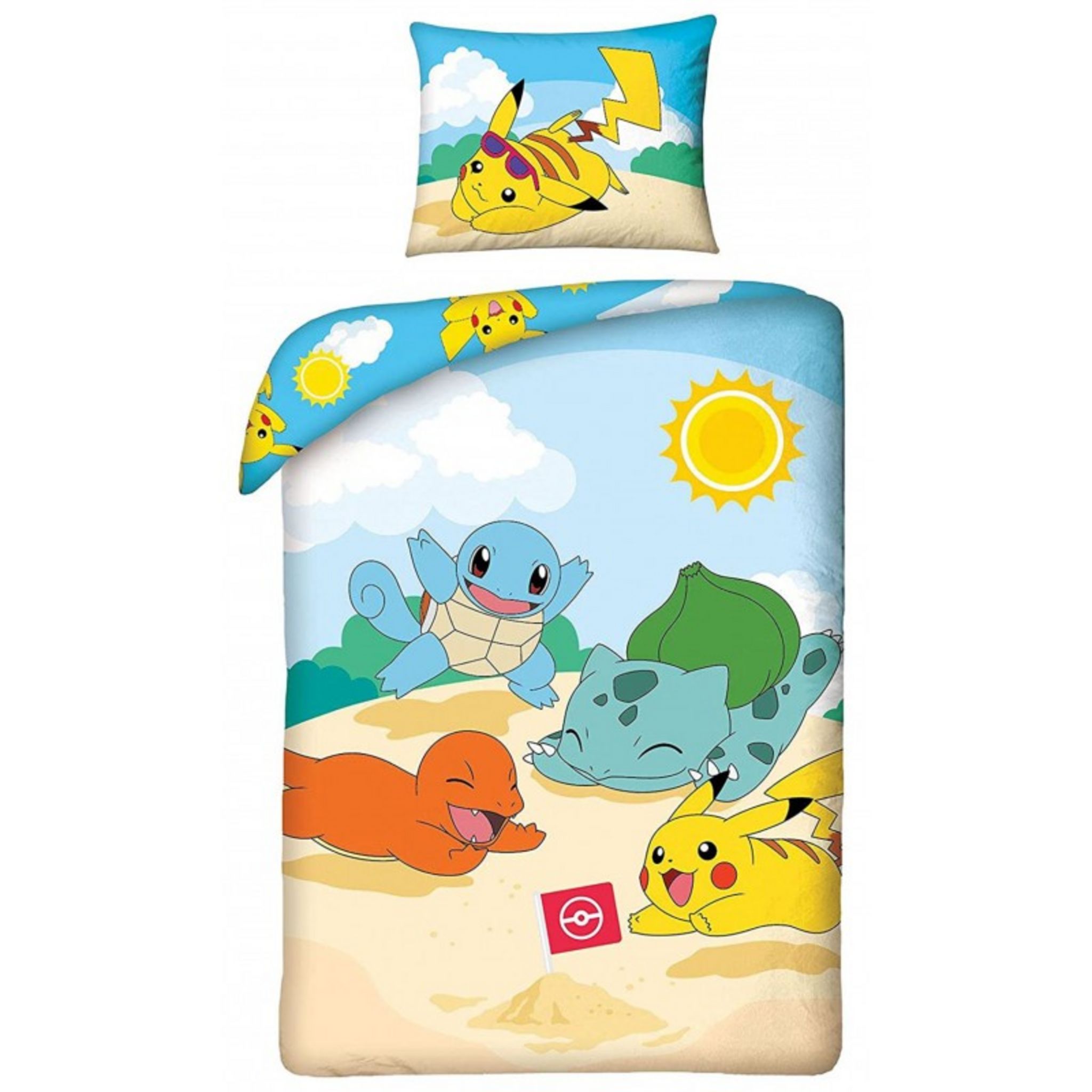 Pokemon Pokemon - Parure de lit coton Enfant Pikachu and Friends - Housse  de Couette 140x200 cm Une Taie pas cher 
