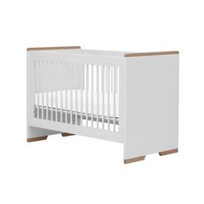 Chambre complète lit bébé 60x120 - commode à langer - armoire 2 portes Snap - Blanc et bois