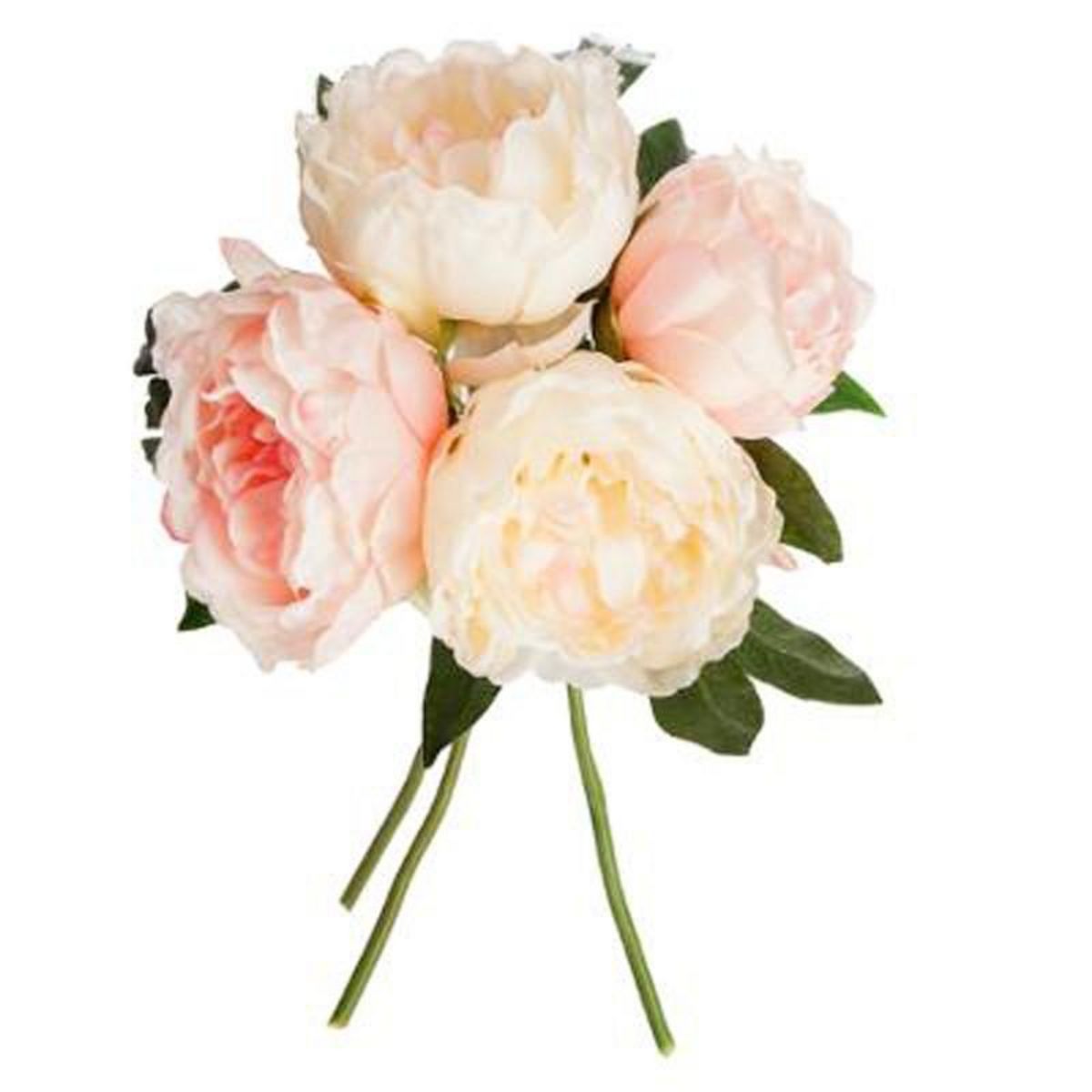 Bouquet de Fleurs 4 Pivoines 30cm Rose pas cher à prix Auchan
