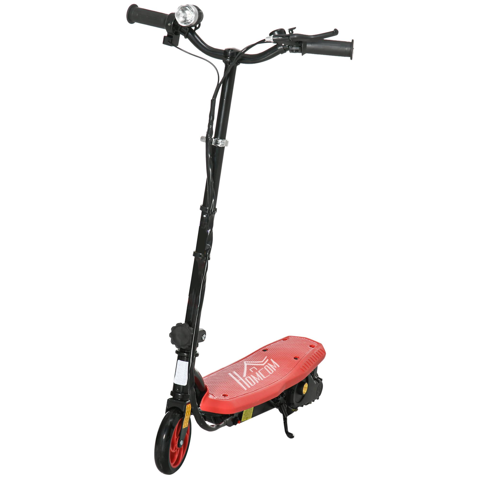 HOMCOM Trottinette électrique pour enfants 120 W - 6 ans 8 Km/h Max.  hauteur guidon réglable 2 roues en PU - rouge et noir